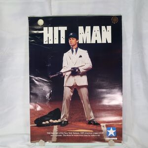 Don Mattingly Converse Hit Man Poster 17" X 23" New York Yankees 1985 Vintage